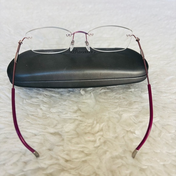 Silhouette Rimless Rose Gold/Burgundy 4299 40 6053 Eyeglasses Frame w/ Case - Picture 9 of 16